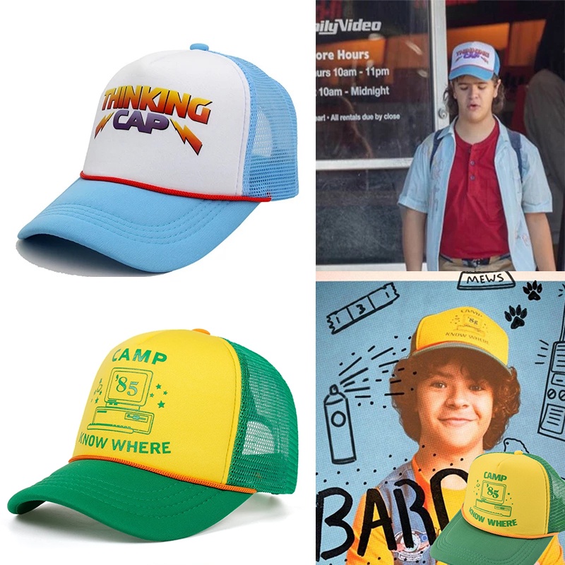 帽子 topi Stranger Things 4 Dustin Baseball Cap Party Supplies Hats Cosplay Merchandise Unisex Adjustable Cap