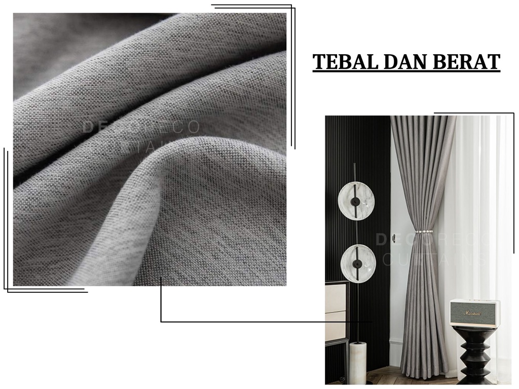 Ramadan & Raya 2023 | LANGSIR MURAH Warna GREY 80% BLACKOUT READY STOCK ...