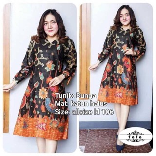  TREND HEBOH TUNIK FLOWER Work Batik  Tunic Modern 