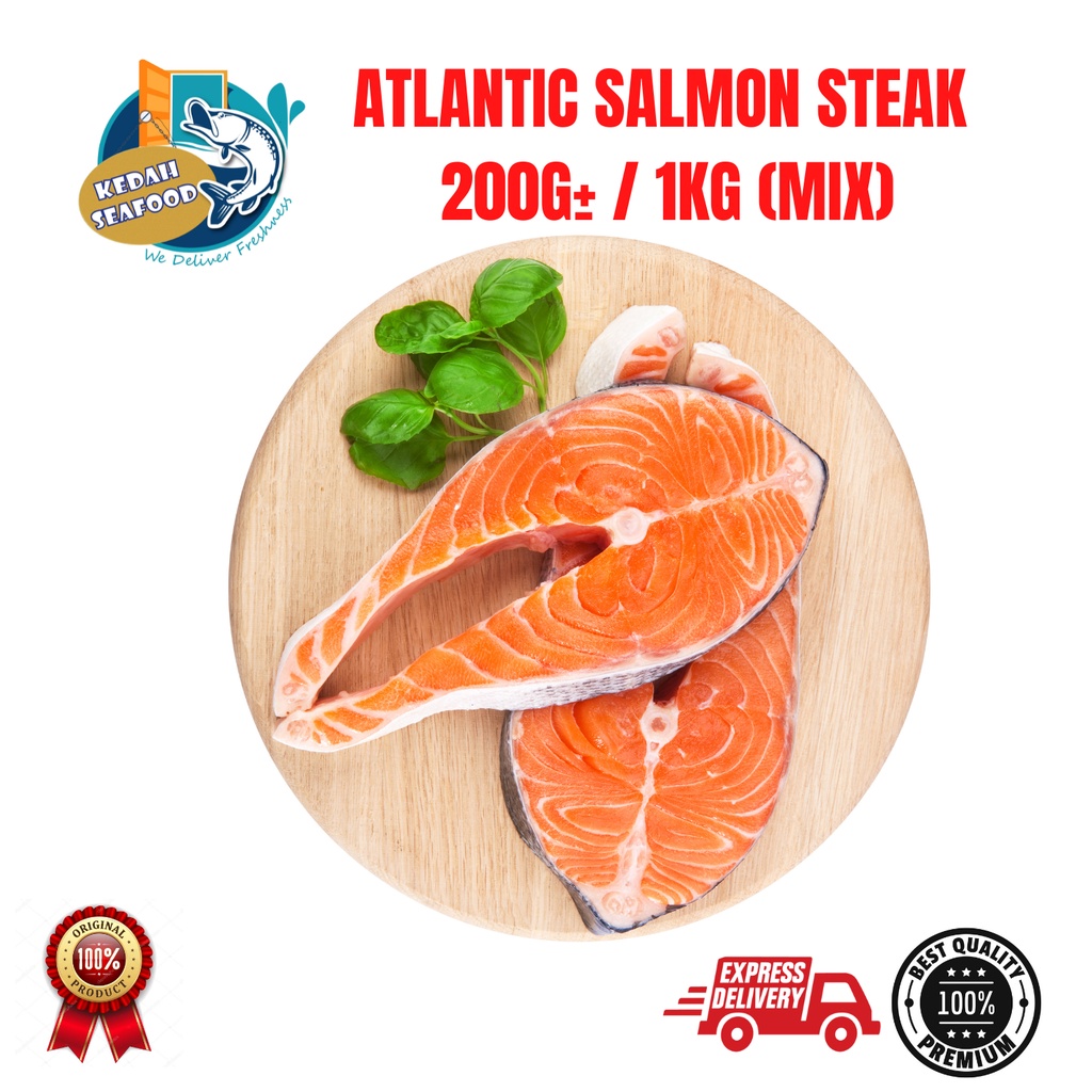 [ KEDAH/PERLIS ] Frozen Atlantic Salmon Steak Cut 200G+ / 1KG