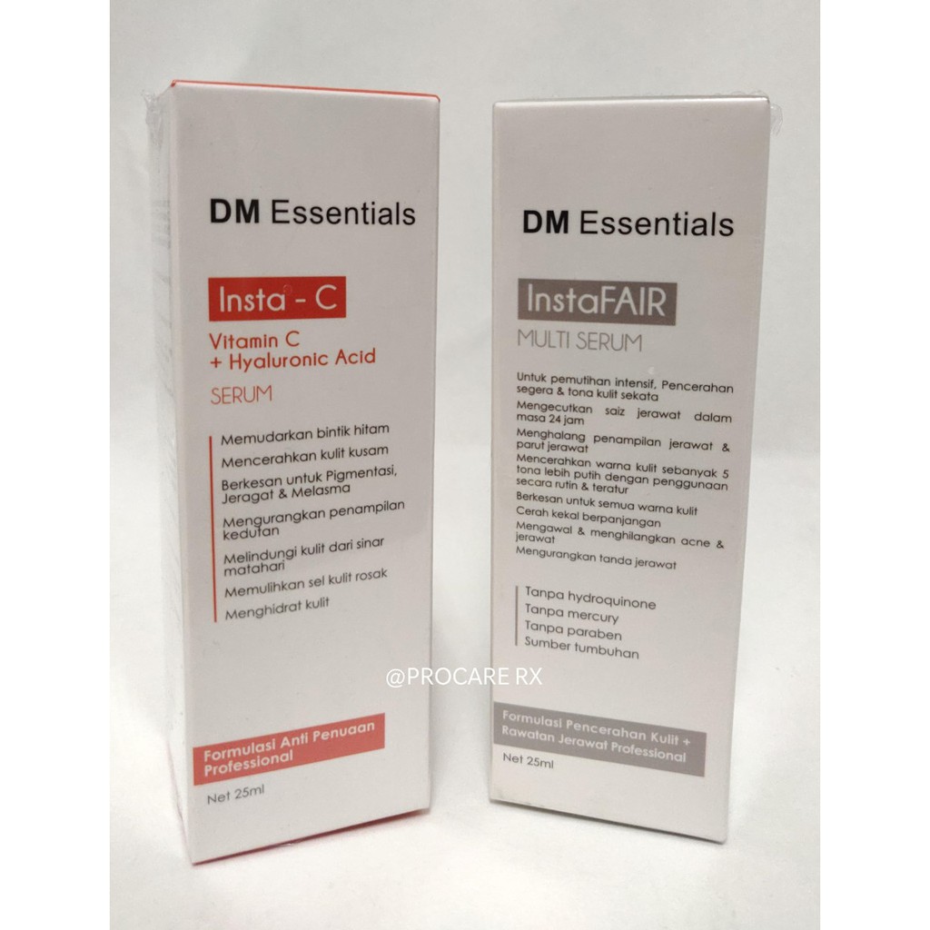 Dm Essentials Insta C Serum 25ml Instafair Serum 25ml Anti Aging Whitening Set