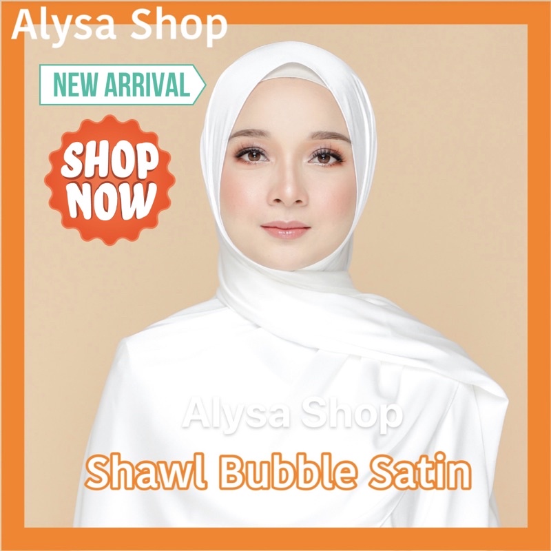 shawl satin putih