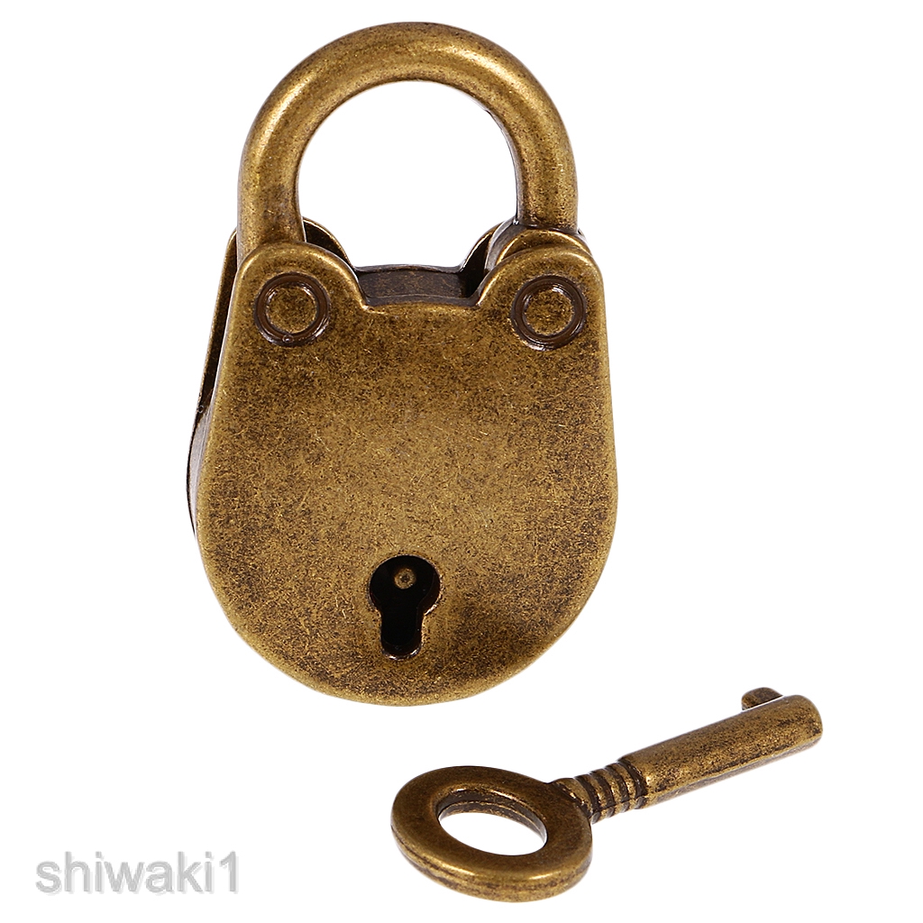 Small Brass Plated Non Mortise Lock In Antique Matttroy