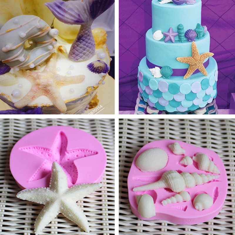 Sea Star Shell Conch Ocean Theme Cake Decoration Decoration