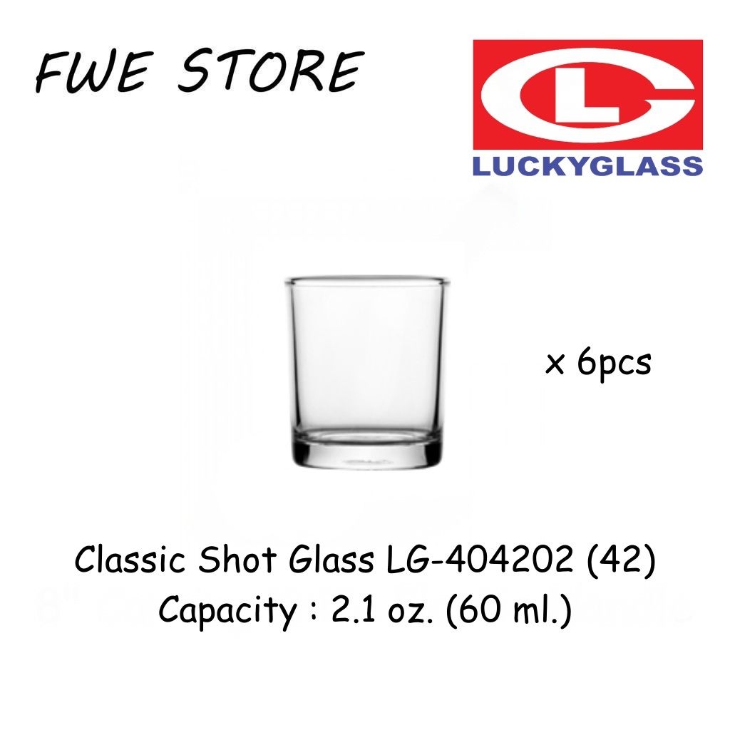 Lucky Glassware LG-42 Classic SP Shot Glass Set of 6pcs - 2.1 oz. (60 ml.)