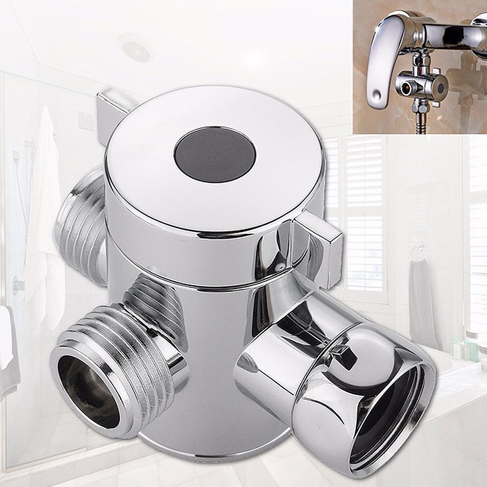 Home Bathroom Chrome G1 2 3 Way Shower Head Diverter Valve For