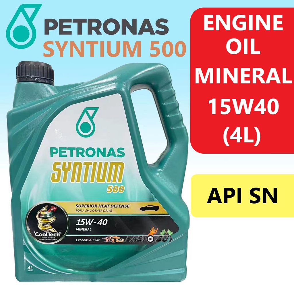 ORIGINAL Petronas Syntium 500 SN/CF Engine Oil Mineral "Minyak Hitam
