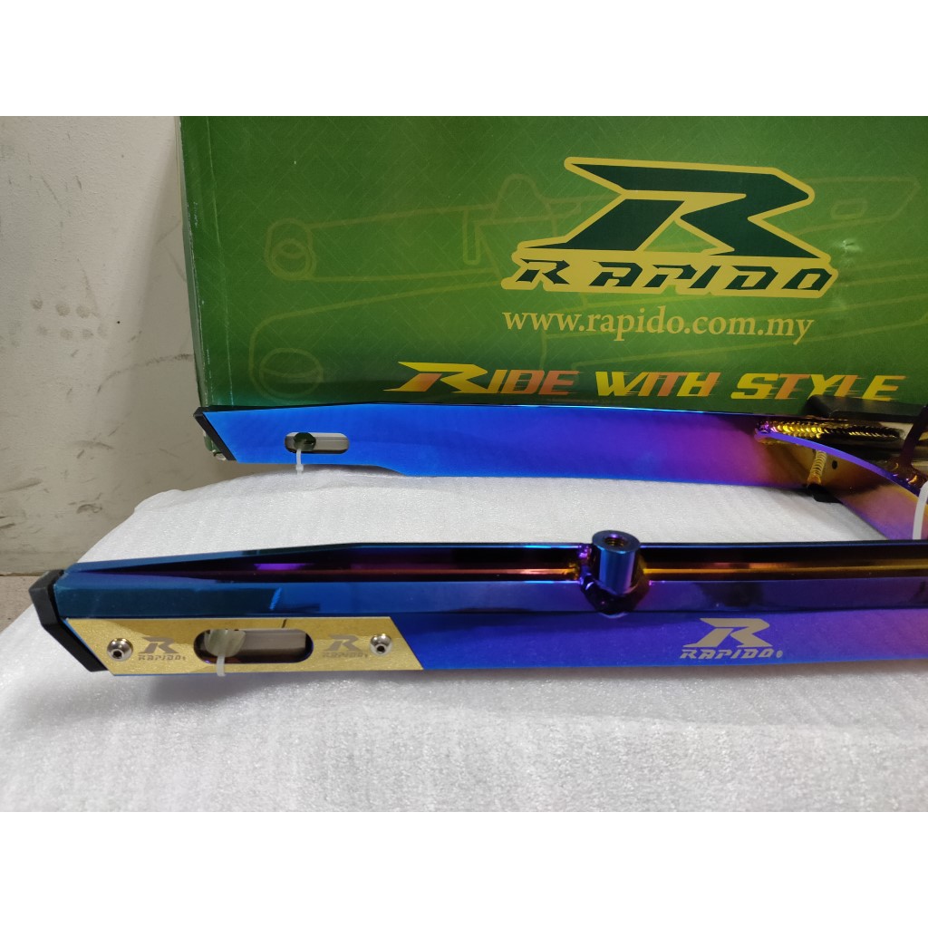 Rapido Alloy Swing Arm Racing Y15ZR Exciter MX King MXKing Titanium Blue 100 Original Genuine