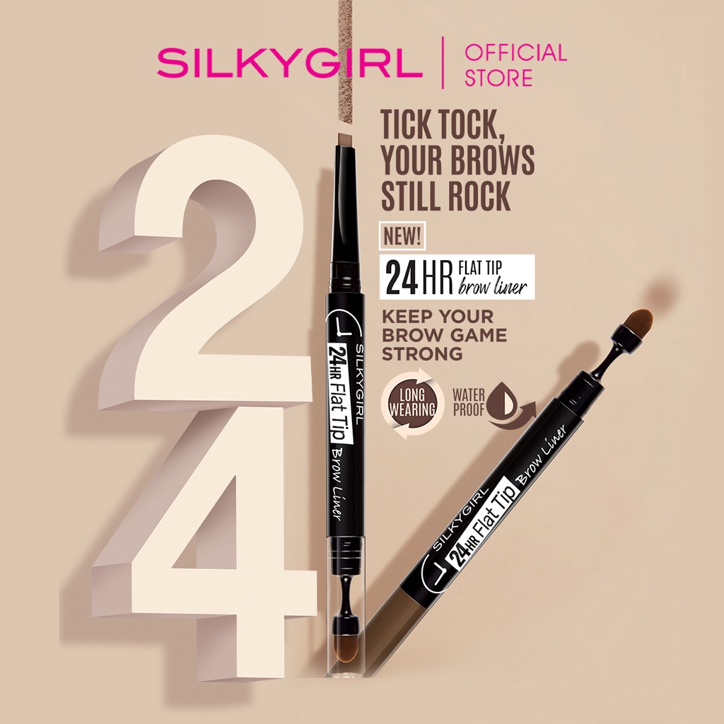 Chì kẻ mày 2 đầu nào tốt? Hãy thử Silkygirl 24hr Flat Tip Brow Liner - một trong top các chì kẻ mày 2 đầu tốt nhất hiện nay