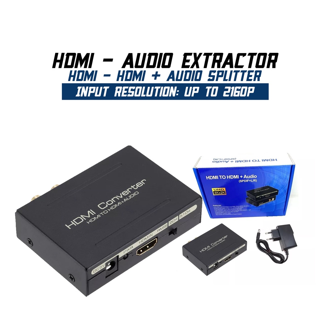 HDMI TO HDMI OPTICAL SPDIF RCA L/R ANALOG AUDIO EXTRACTOR CONVERTER