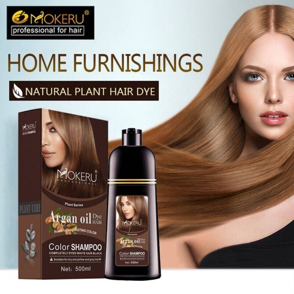 Mokeru Argan Oil Hair Dye Colour Shampoo 500ml | Shopee Malaysia