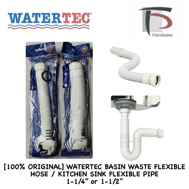 [100% Original] Watertec Basin Waste Flexible Hose   Kitchen Sink 