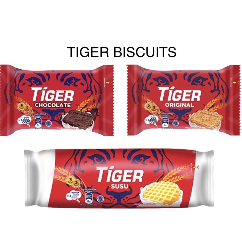 Tiger Biscuits Originalchocolatesusu 1444g1596g175g Shopee