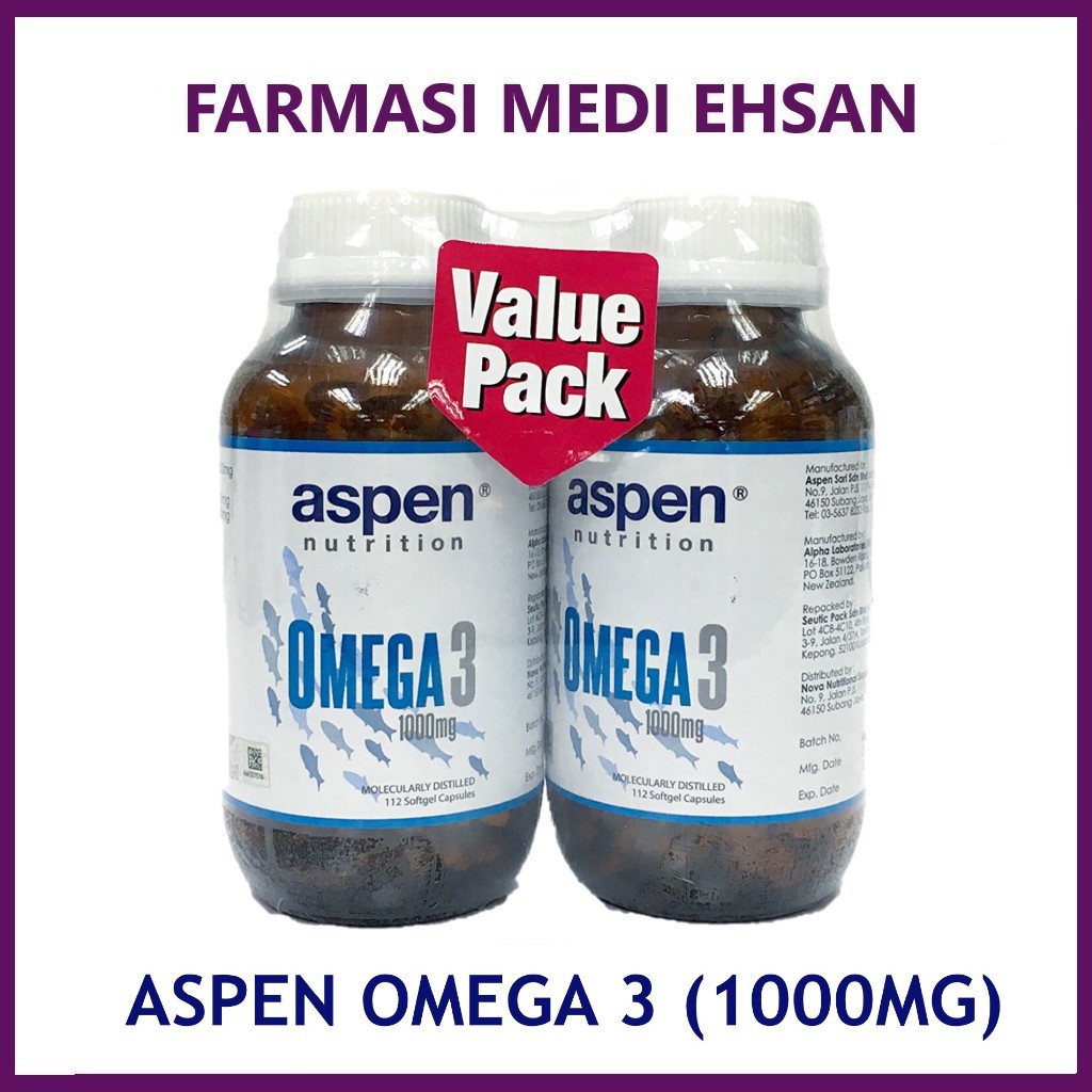 Aspen Omega3 1000mg Fish Oil (Minyak Ikan) 60'S /112'S Shopee Malaysia