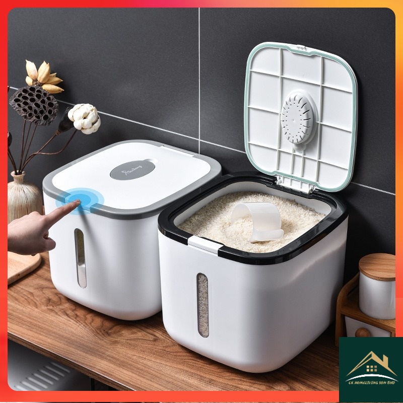 ????????OFFER 3day)5/10KG Rice Storage Box Grains Bucket Moisture-proof Sealed  Insect-proof Container House Decor Kitchen | Shopee Malaysia