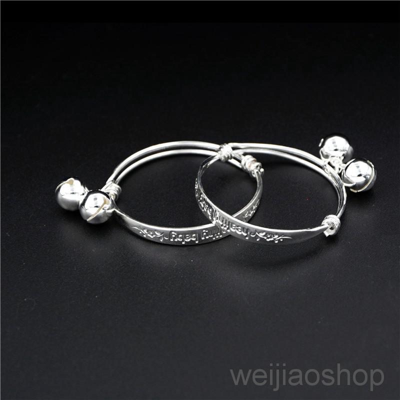 Details about   1Pair Silver Newborn Baby Bell Bangle Bracelet Health Somebody Loves CarvedNCnh5 