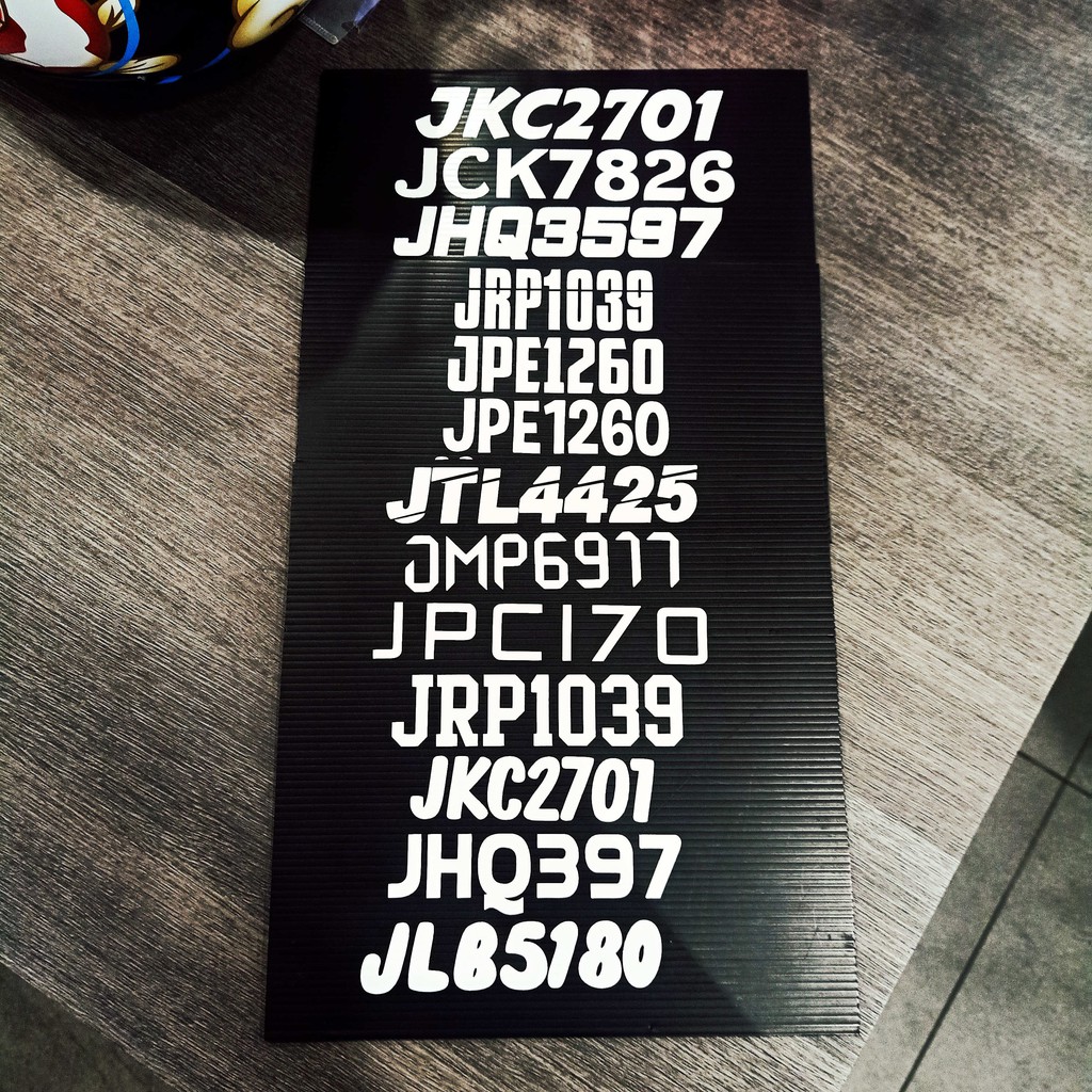 CUSTOMIZE NUMBER PLATE STICKER MOTORCYCLE BIKE CAR NOMBOR ...