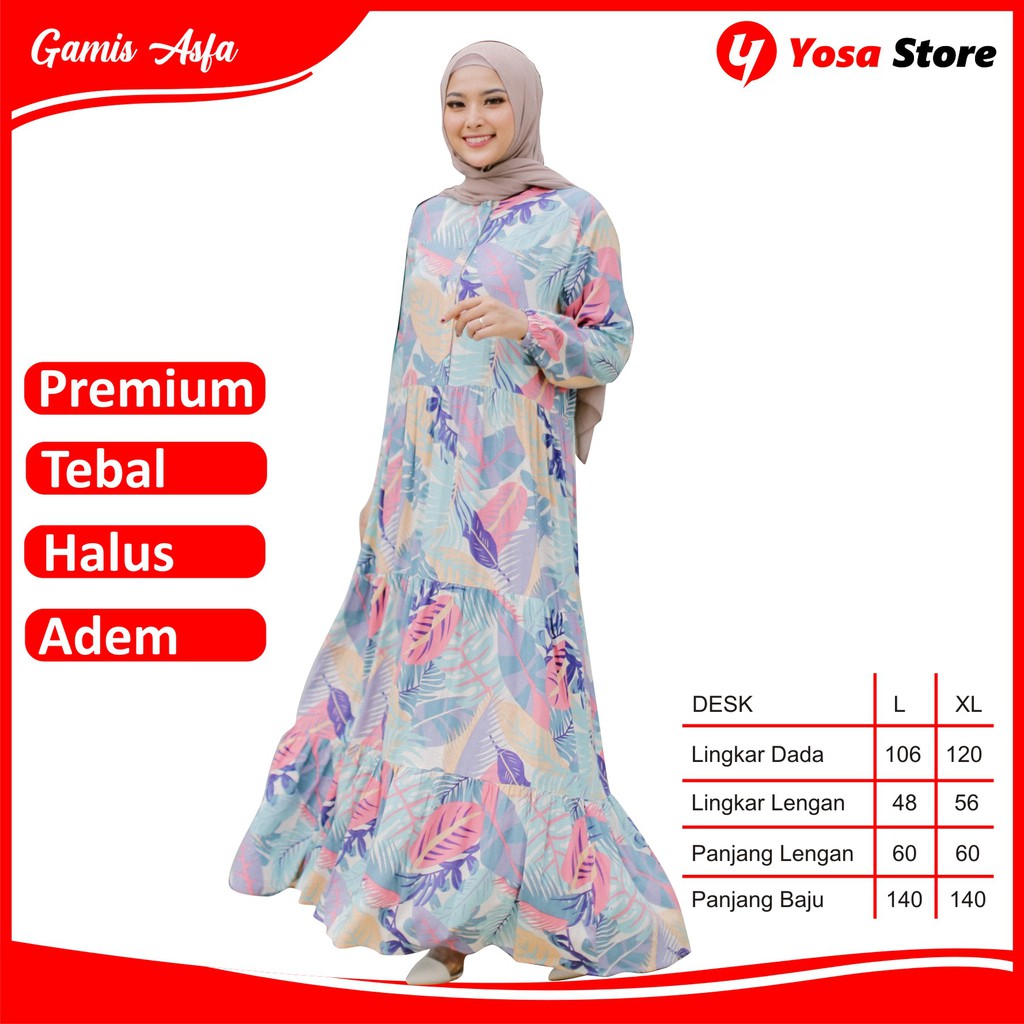 Gamis Muslimah Adult Teen Shari Recently Dress Asfa Jumbo Rayon Cotton ...