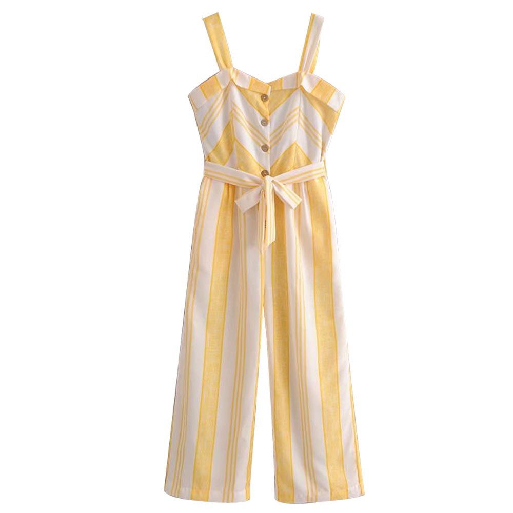 yellow and white jumpsuit