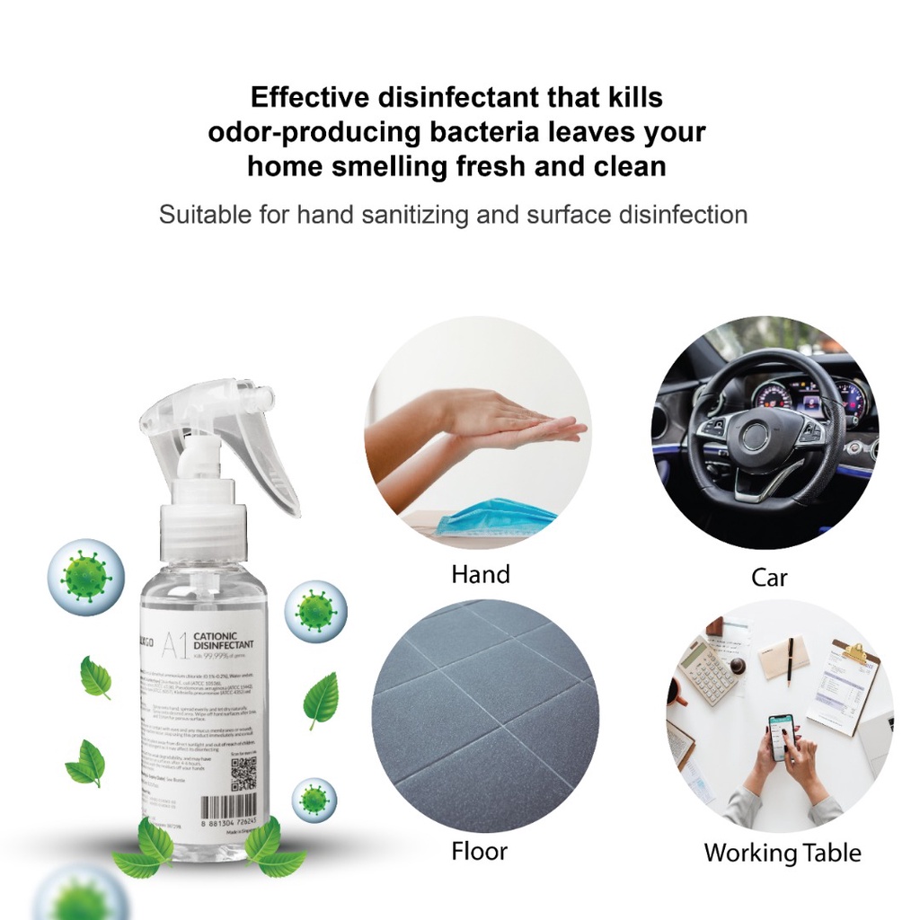 ELUXGO A1 Cationic Disinfectant / Hand Sanitizer Spray 95ML Shopee