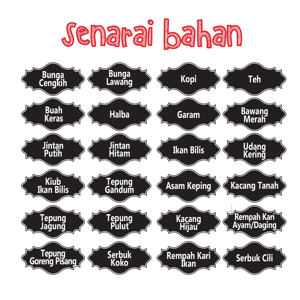 Printable Template Label Free Label Barang Dapur