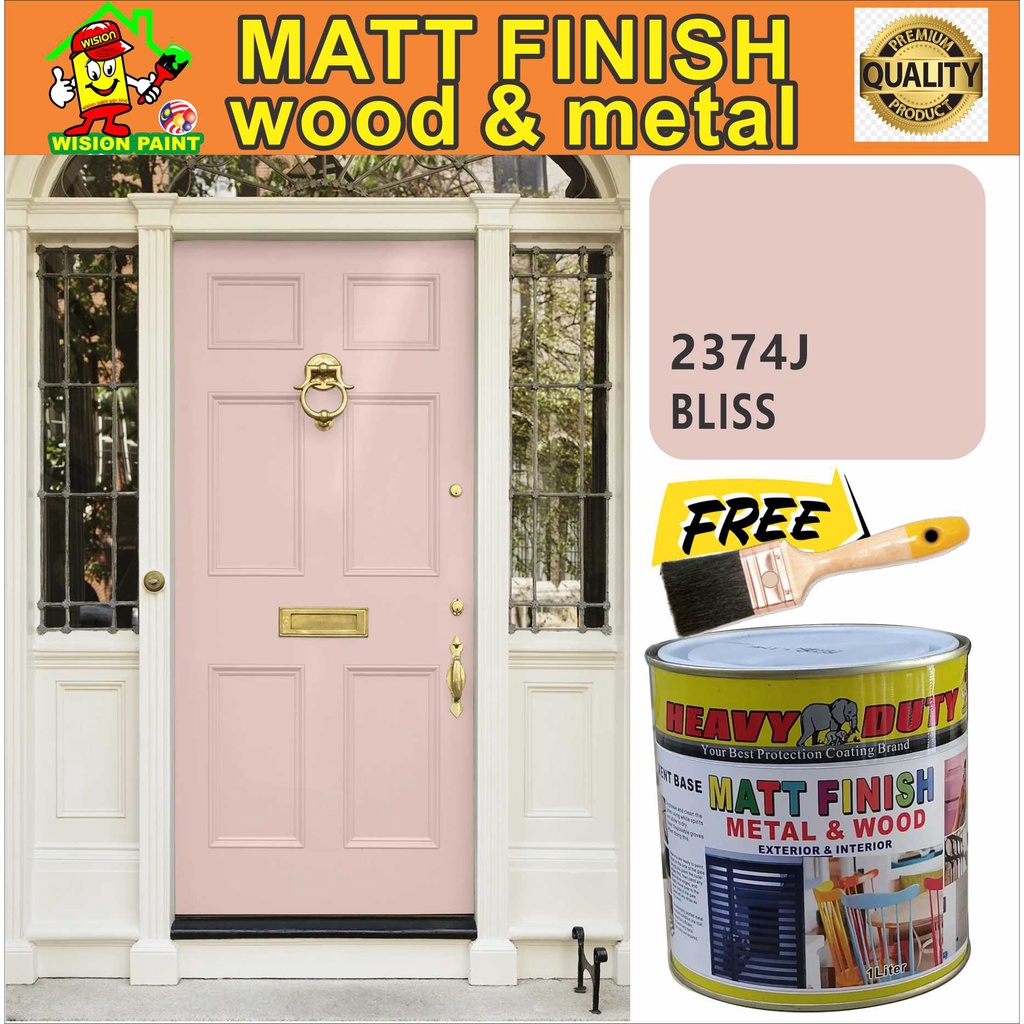 2374J BLISS / MATT FINISH HEAVY DUTY ( 1L ) (FREE 1.5" BRUSH ) HIGH ENAMEL PAINT FOR WOOD / METAL