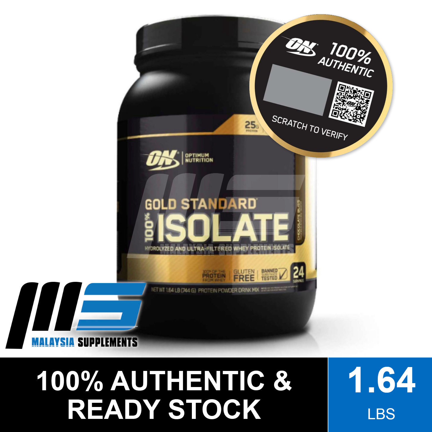 Optimum Nutrition Gold Standard 100% Isolate, 1.64lbs - Whey Protein ...