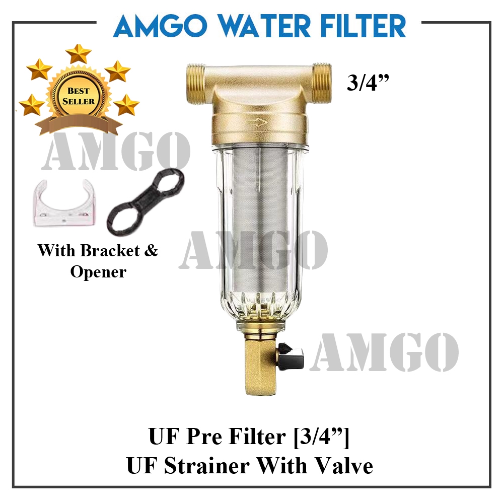 AMGO Copper UF Strainer With Valve As Pre Filter [3/4"]