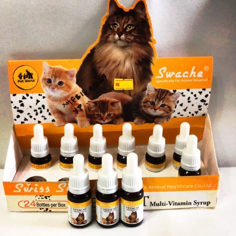 Vitamin Kucing SWACHE VETACAT Multivitamin Syrup 10ml/Multivitamin Kucing