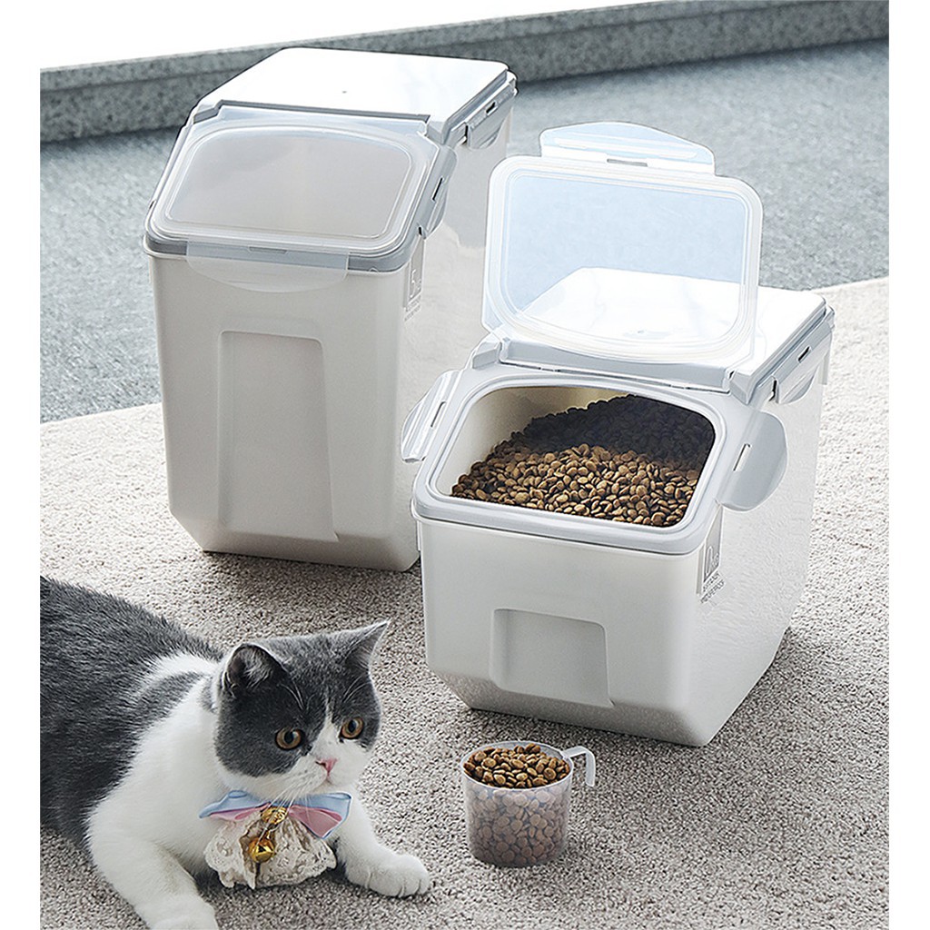 Dry Food Container With Scoop S/L Storage Plastic Cereal Pet Dog Cat