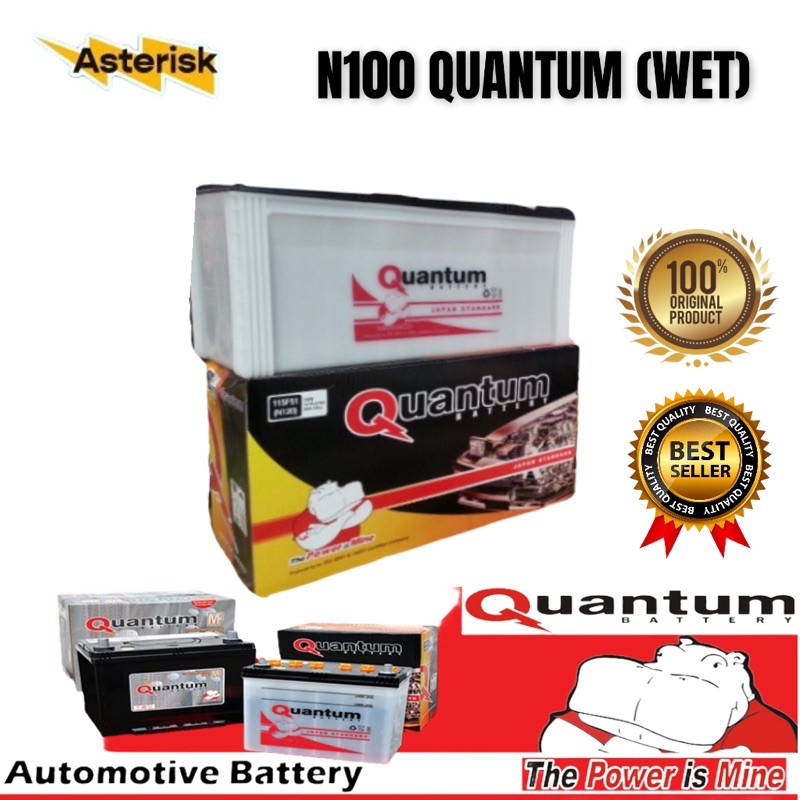【FAST DELIVERY】QUANTUM N100 (Conventional) 15 Plates Car Battery