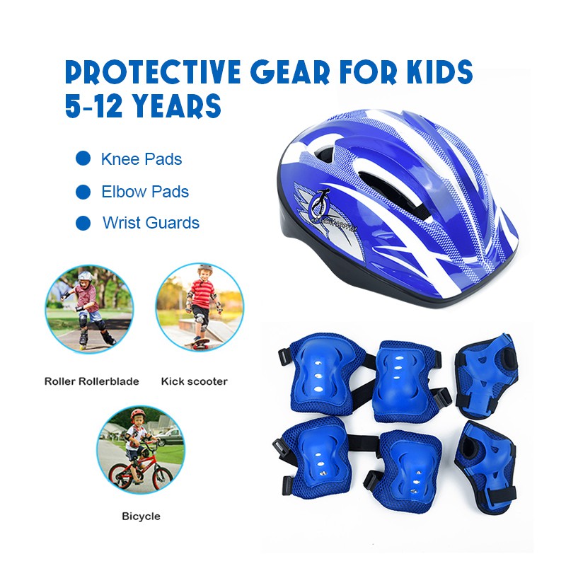 Toddler Helmet for Ages 3-8 Boys Girls with Sports Protective Gear Set Knee Elbow Wrist Pads for Skateboard Cycling Scooter Rollerblading H/D Hennaja Kids Bike Helmet 