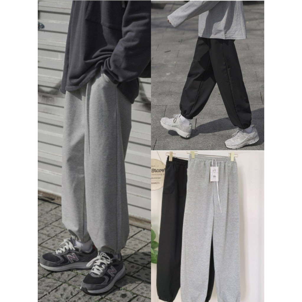 Unisex Plain Felt Jogger Pants, 2 Colors Bogger Wide Felt Pants (With ...