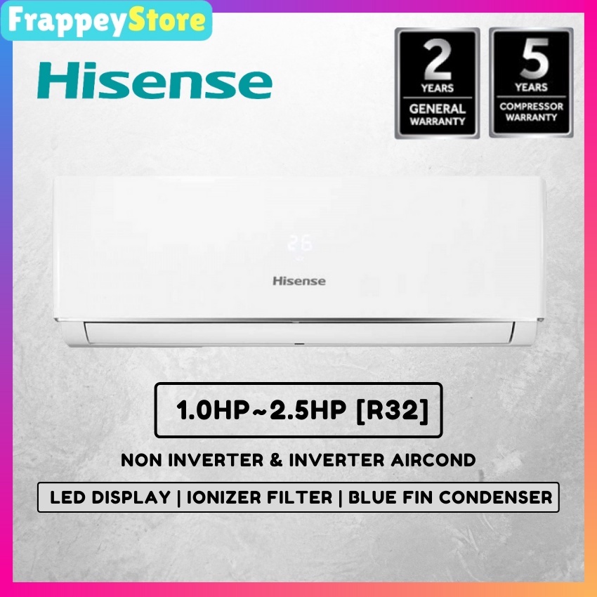 Frappey Hisense 1hp~25hp Non Inverterinverterpremium Inverter R32 Air Conditioner Pwp 1902