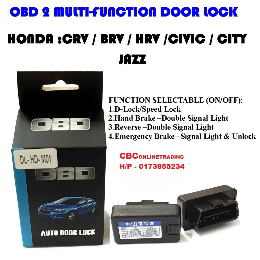 Honda Obd Canbus Door Lock Car Safety Door Lock Unlock Obd
