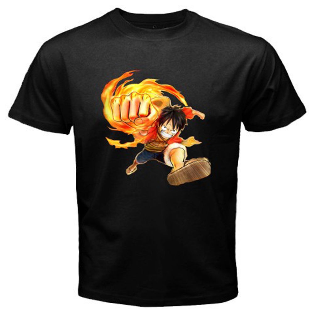 New One Piece Luffy Red Hawk Anime Manga Men S T Shirt Shopee Malaysia