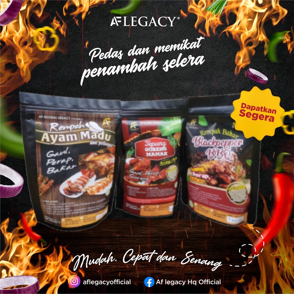 Rempah Perap Ayam Madu, Bbq Blackpepper, Goreng Mamak Af Legacy Rempah ...