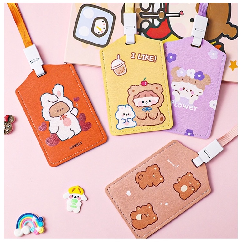 Ready Stock~ Lanyard Card Holder Student ID Work Permit Cute Design Cartoon (Local Cartoon)