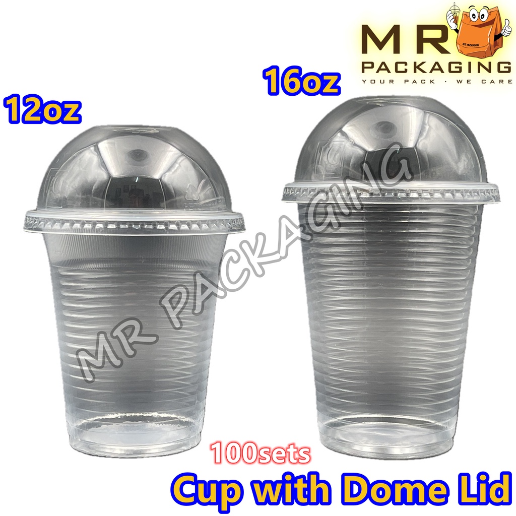 Ec 12oz 16oz Pp Cup With Dome Lid 100sets A12c A16c 360ml 500ml Disposable 8436