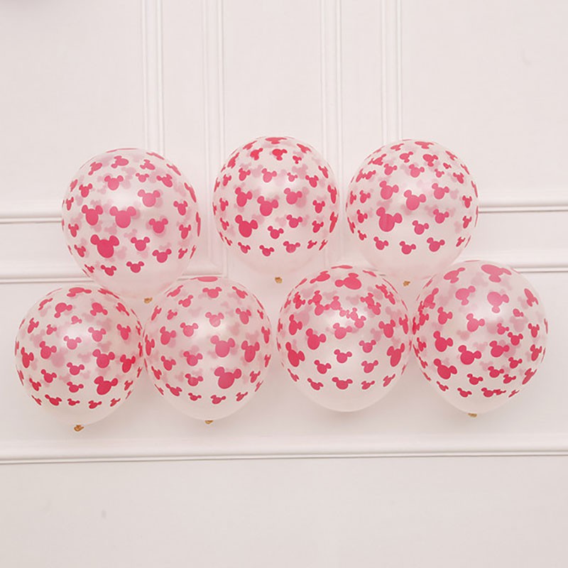 10pcs Red Black Mickey Minnie Mouse Head Latex Balloon Birthday