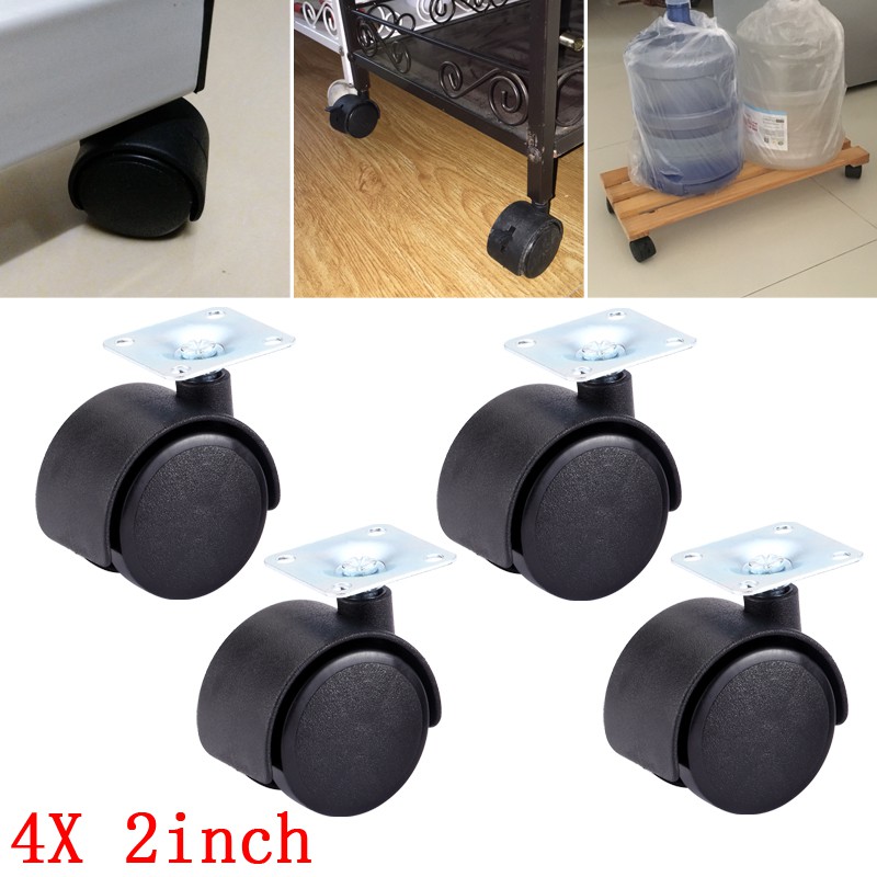 4 pieces Furniture Wheel Coffee Table Tea Table Roller Caster 48mm / 2 inch M8 Screw with / without Brake Swivel Castor Wheels Replacement Trolley Machinery 4 Types