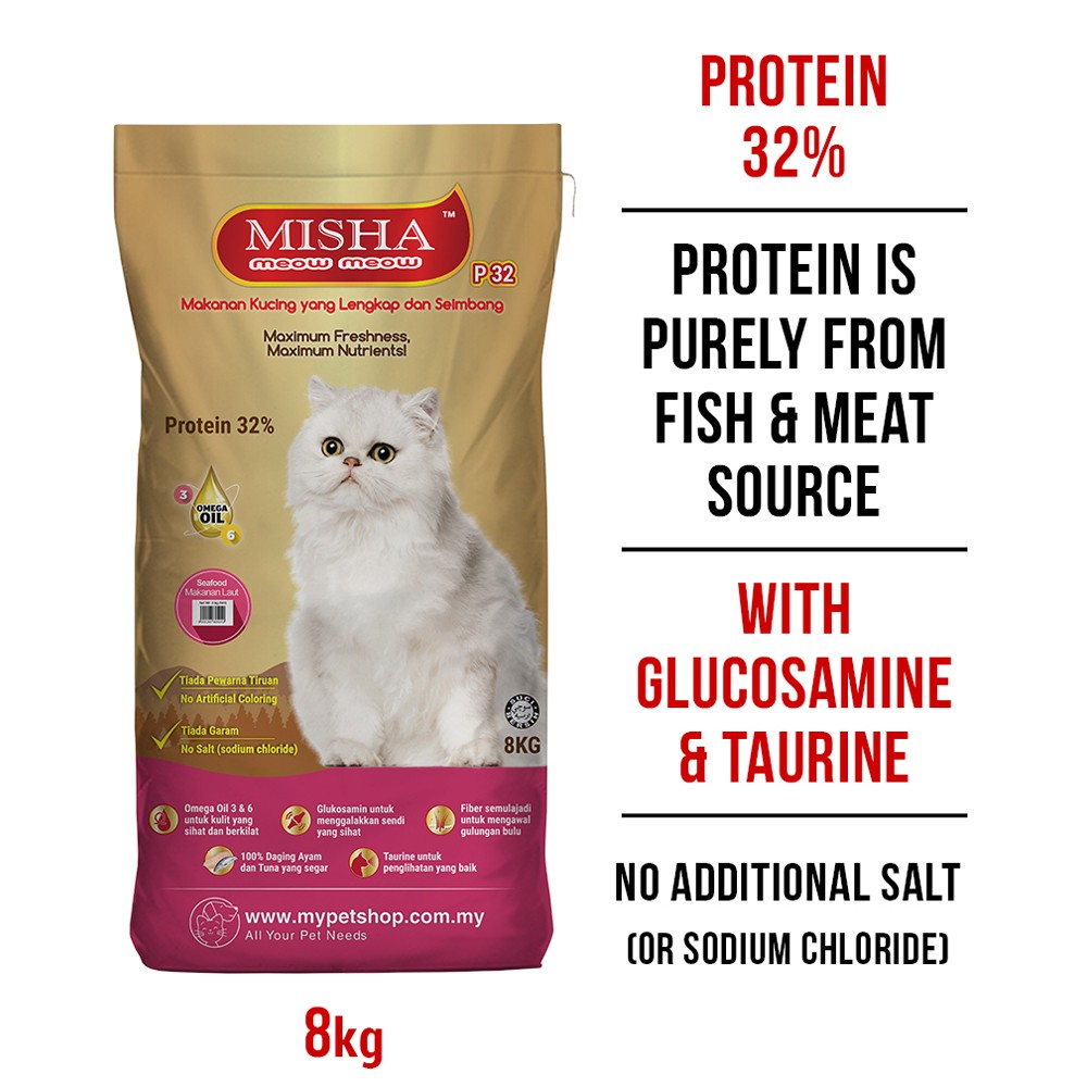 Misha Dry Cat Food Assorted Flavor 8kg Shopee Malaysia