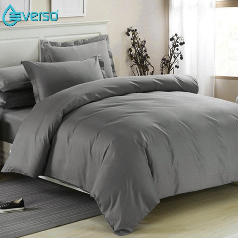 Everso Plain Duvet Cover Without Pillow Case Quilt Cover Bed Set