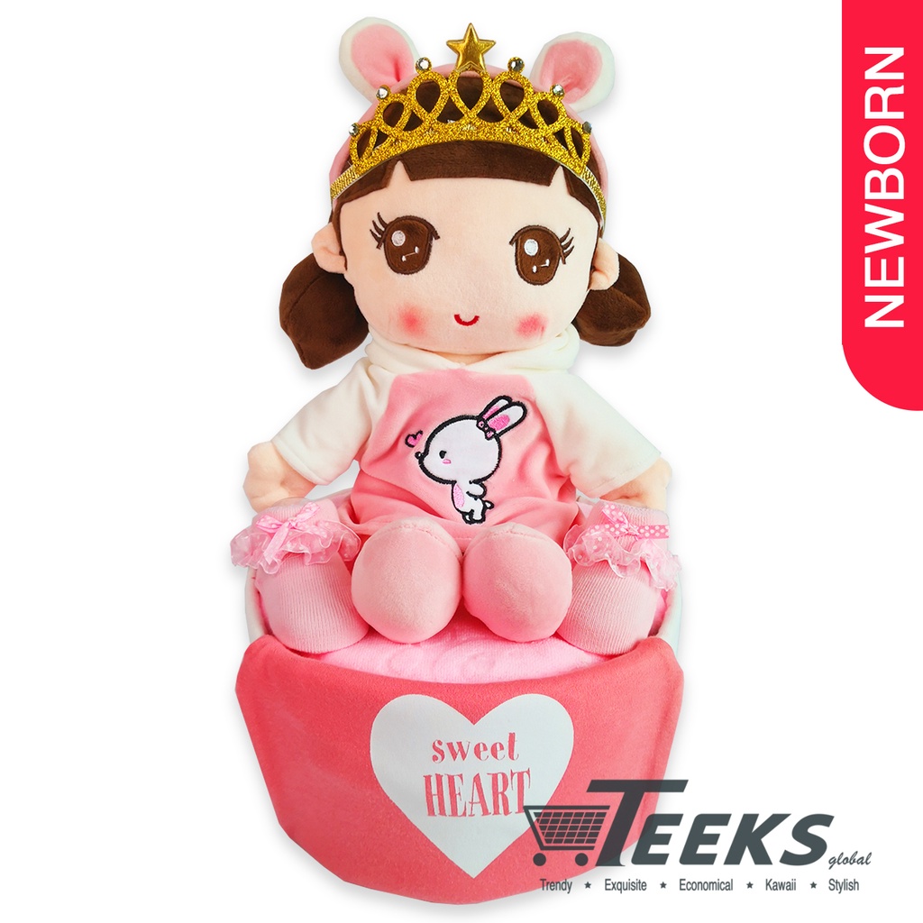 Newborn Baby Gift Hamper Sweet Baby Girl 9 inch Diaper Cake for New