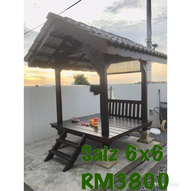 Gazebo Pagola Rumah Kayu Antik Dn Pelbagai Brg Yg Di Hasil On Dri Kayu Shopee Malaysia