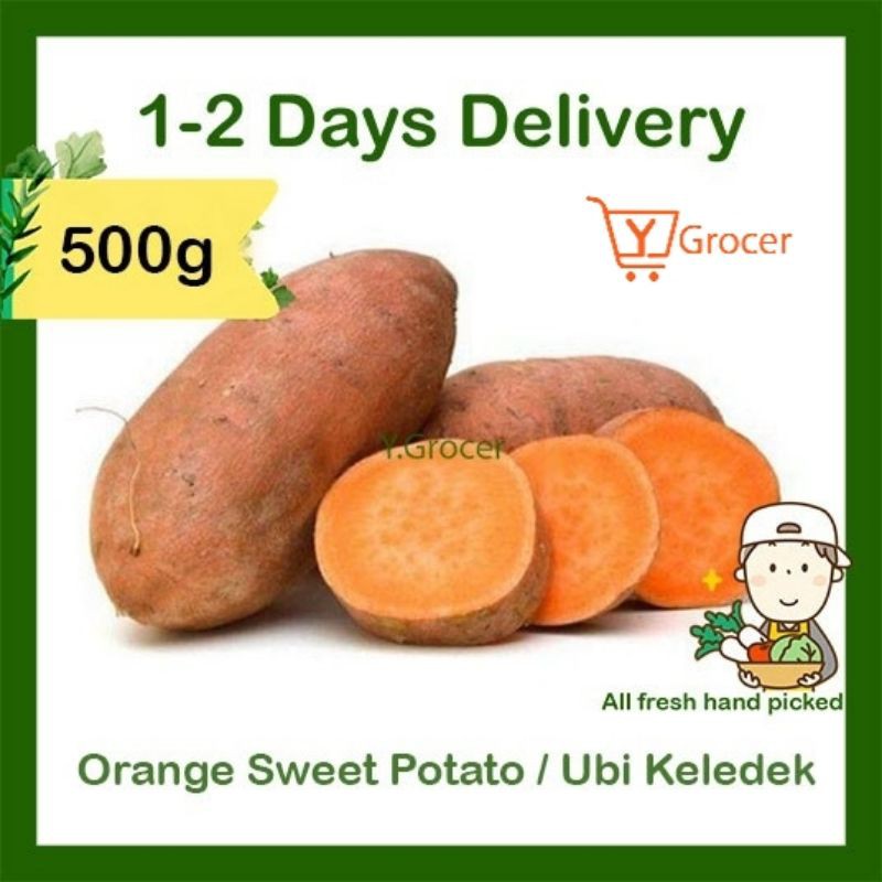 Sweet Potato (Orange) / Ubi Keledek (Oren) 500g + Fresh Vegetable