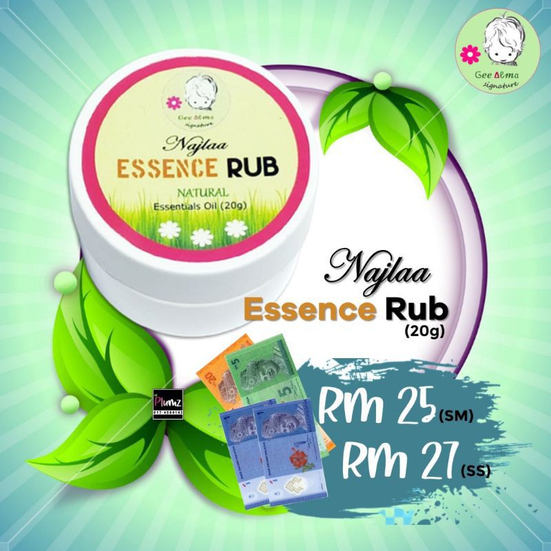 NAJLAA Essence Rub  Herbal Balm ~ Selsema , Batuk , Kahak 