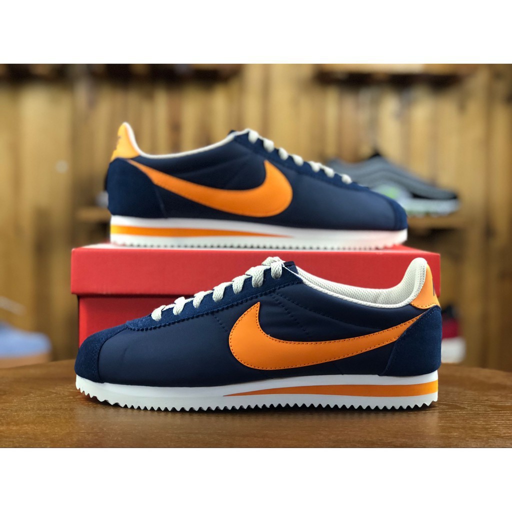 Positivo Intento Producto Nike cortez classic nylon navy blue orange men women sport runningshoe |  Shopee Malaysia