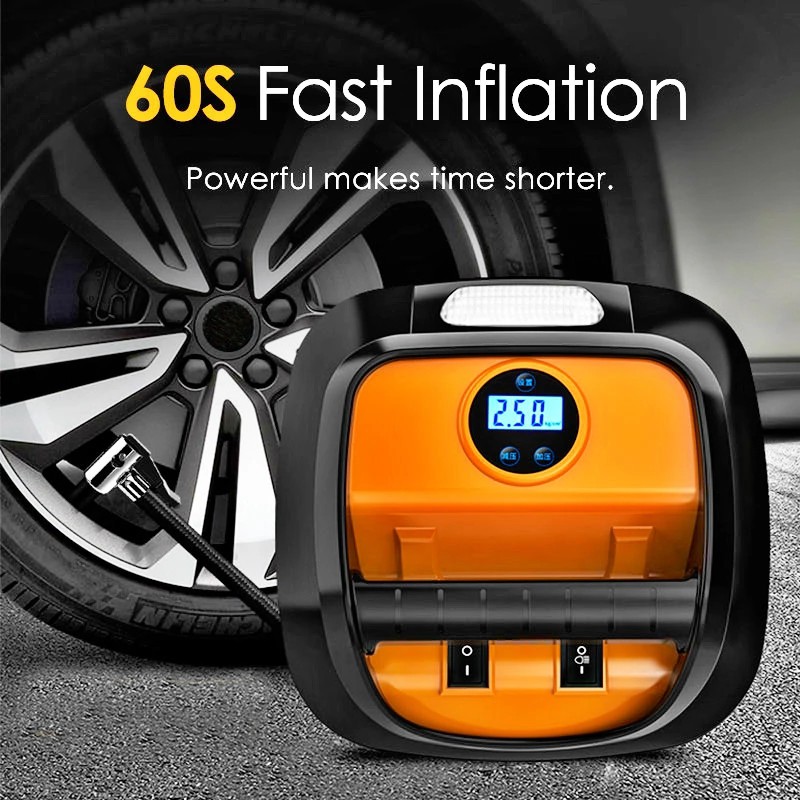 Buy Car Air Pump Digital Display 12v Car Air Compressor 72 Psi Electric Tire Inflator With Emergency Light Pam Tayar Kereta Seetracker Malaysia