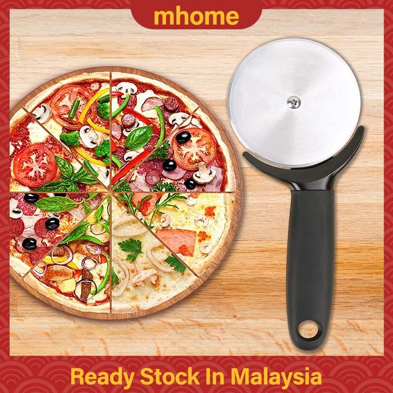 Pizza Cutter Slicer Wheel Stainless Steel Pizza Cutter Set-Very Sharp Easy to Cut Through and Clean(Black)